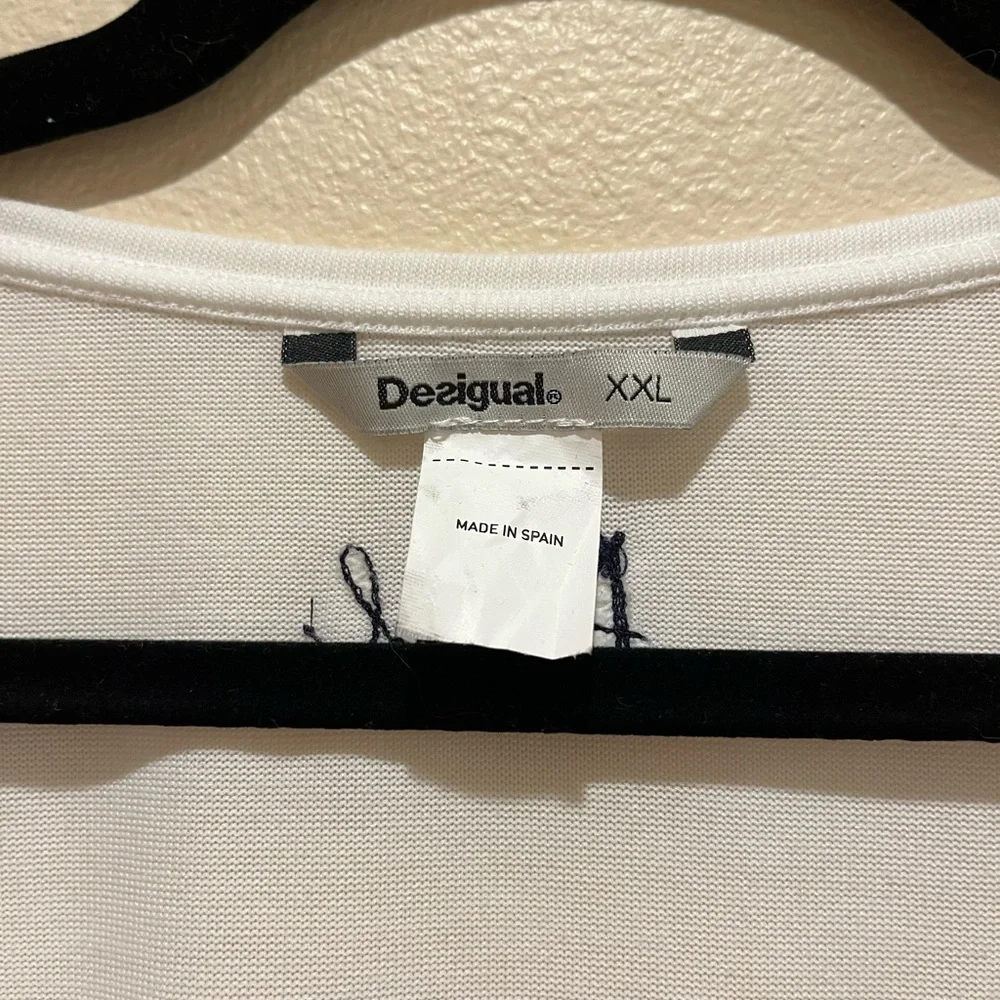 Desigual Tee - Navy & White with Red Poppy - Picture 7 of 8